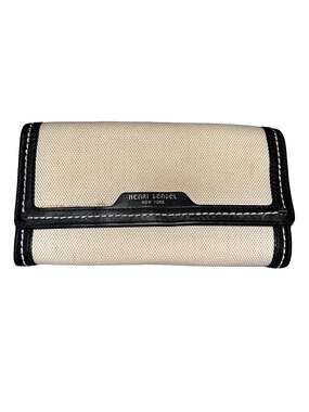 Henri Bendel New York Canvas and Leather Trifold Clutch Wallet